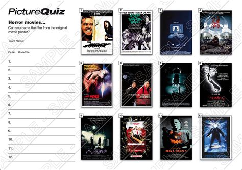 Quiz Number 083 with a Horror Movie Picture Round