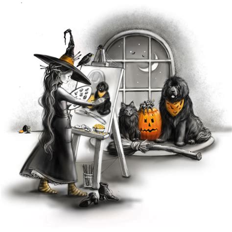 Artist Witch | Dog art, Dog rules, Halloween painting