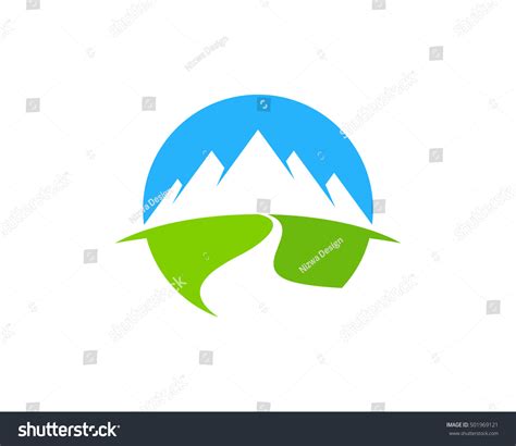 Mountain Pathway Logo Design Template Stock Vector Illustration ...