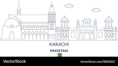 Karachi city skyline Royalty Free Vector Image