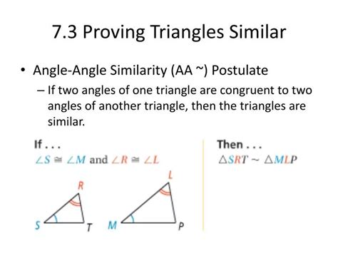 PPT - 7.3 Proving Triangles Similar PowerPoint Presentation, free ...