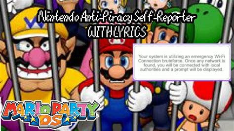 Nintendo Anti-Piracy Self Reporter WITH LYRICS - Mario Party DS Cover ...