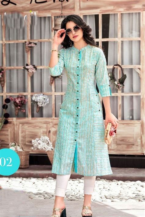 Wholesale Indian Office Wear Printed Cotton Long Kurti Collection ...