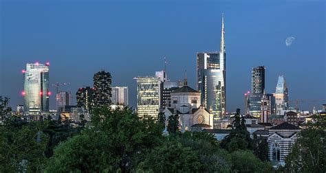 Milan skyline by night, Italy Photograph by Marco Iebba - Pixels