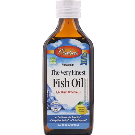 Carlson Labs, Norwegian, The Very Finest Fish Oil, Natural Lemon Flavor, 6.7 fl oz (200 ml) | By ...