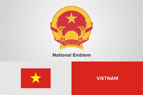 Vietnam National Emblem and Flag Templat Graphic by shahsoft · Creative ...