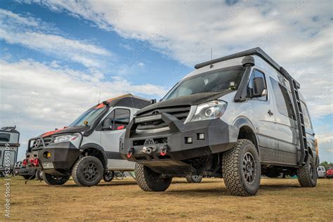 Loveland, CO, USA - August 26, 2022: 4x4 camper vans on Mercedes ...