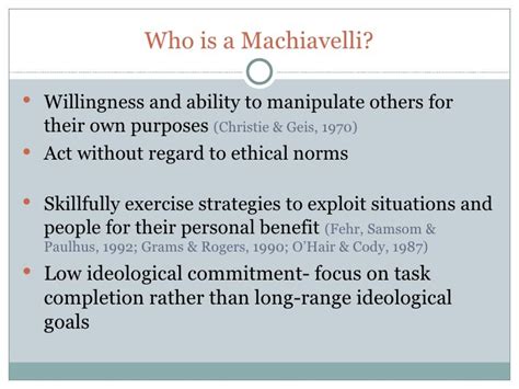 Example Of Machiavellian Behavior - slideshare