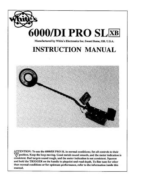 (PDF) White's Coinmaster 6000/DI PRO SL XB manual (English) - DOKUMEN.TIPS