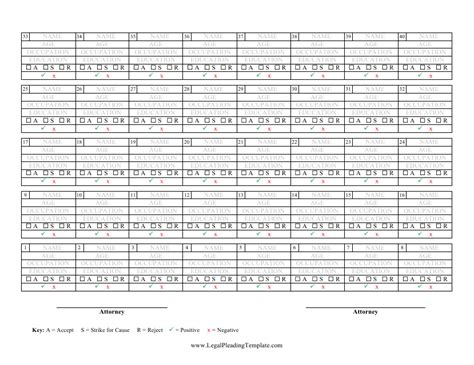 Jury Selection Pool Seating Chart Template Download Printable PDF ...