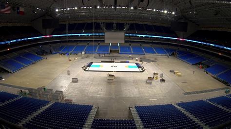 WATCH: Court installed at the Alamodome for Spurs 50th anniversary ...