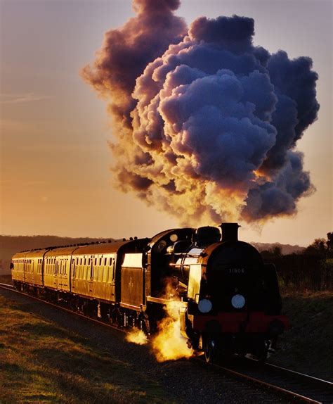 /by Arle Images #flickr #steam #engine #sunset | Train tracks, Old ...