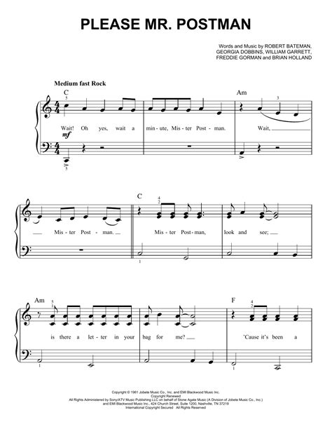 Please Mr. Postman | Sheet Music Direct