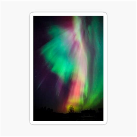 "Beautiful multicolored northern lights in Finland" Sticker for Sale by ...