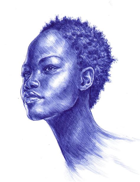 Blue Ballpoint Pen Portrait by Carliihde on DeviantArt