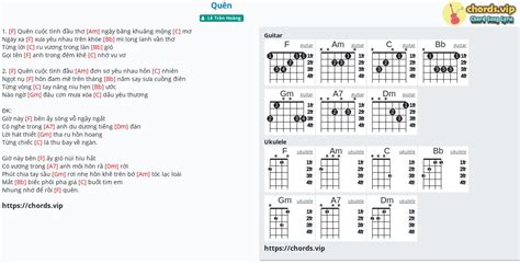 Chord: Quên - tab, song lyric, sheet, guitar, ukulele | chords.vip