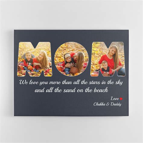 Mom Custom Photo, Mom Photo Collage, Personalize Canvas Photo, Family ...