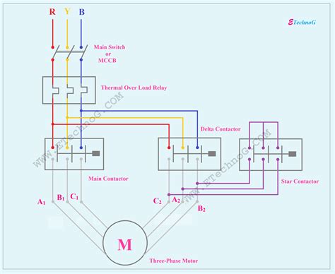 Star Delta Connection Circuit Diagram