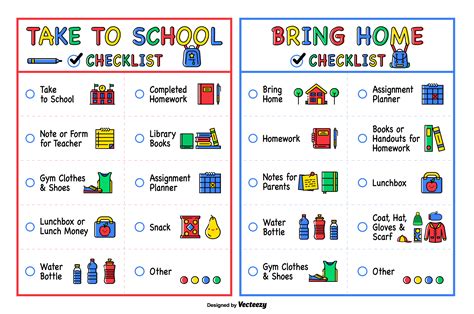 School Backpack Checklist - Free Printable - Organized 31