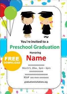 18 Free Preschool Graduation Invitations Templates ideas | graduation invitations template ...