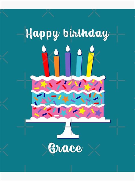 "Happy birthday Grace, personalized, birthday card, wishes, Grace, cool, cake, wish ...