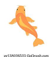 26 Koi Fish In Orange Color Clip Art | Royalty Free - GoGraph