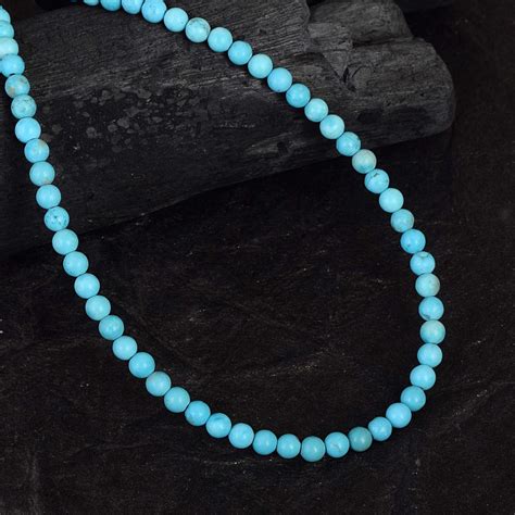 Turquoise Necklace Turquoise Beaded Necklace Sterling Silver Turquoise Jewelry Turquoise Beads ...