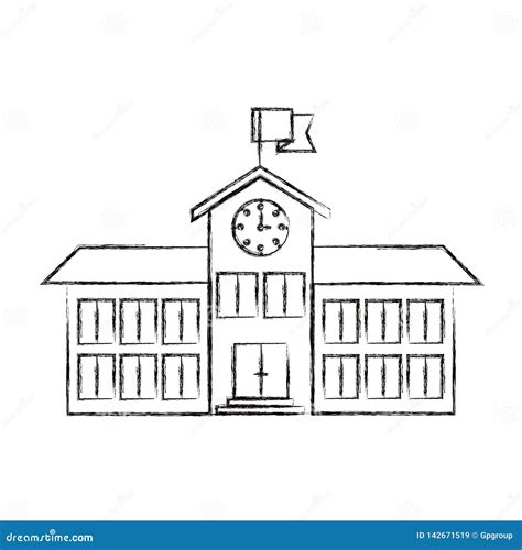 High School Building Vector. Classic. Isolated Flat Cartoon Illustration | CartoonDealer.com ...