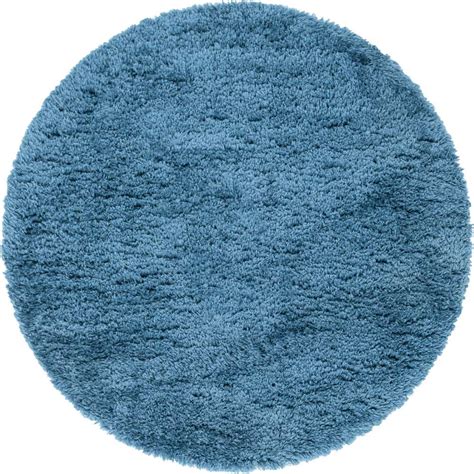 Aegean Blue 8' x 8' Infinity Shag Round Rug | Rugs.com