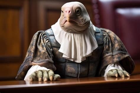 Premium Photo | Anthropomorphic sea turtle in a judge robe presides ...