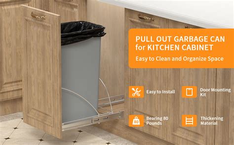 Pull Out Trash Can Under Cabinet，Under Sink Trash Can Cabinet Pull Out with Door Mounting Kit ...