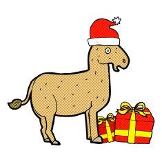 Cartoon christmas donkey N2 free image download