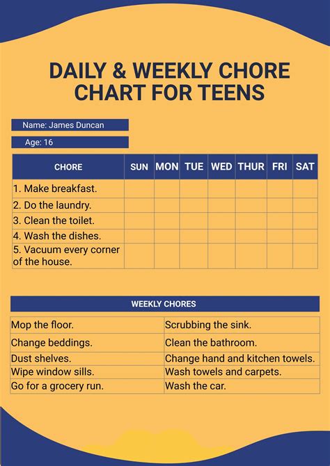 Teen Chore Daily Checklist Free Printables - Free Printable Download