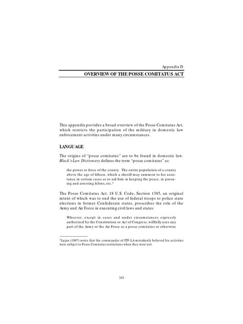 Posse Comitatus Act PDF | National Guard Of The United States ...