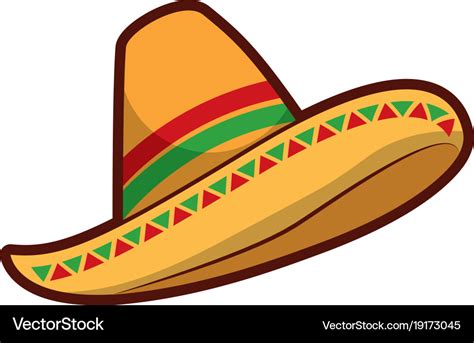 Mexican hat isolated icon Royalty Free Vector Image