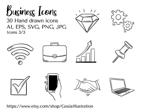 Business Vector Icons Set, EPS, AI, Png, Svg, Logo Element, Office ...