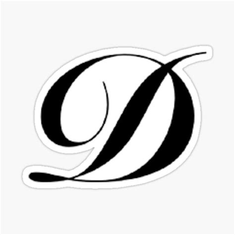 "Simple letter D cursive big font" Sticker for Sale by ComfyCloud | Redbubble