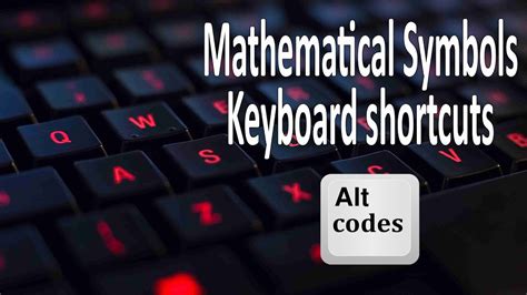 Windows keyboard shortcuts for math symbols - sekagz