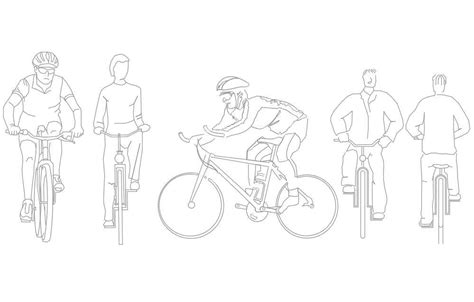 People On Bicycle CAD Blocks Free Download - Cadbull