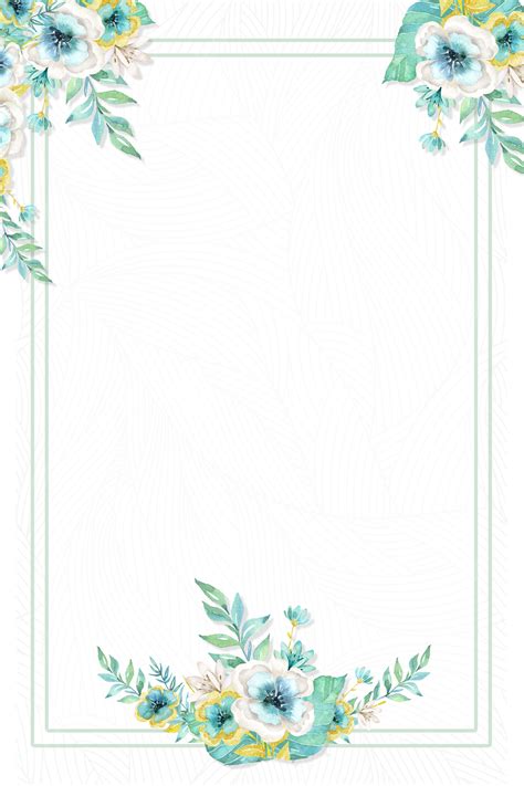 Hand Painted Flower Simple Literary Invitation Card Background Wallpaper Image For Free Download ...