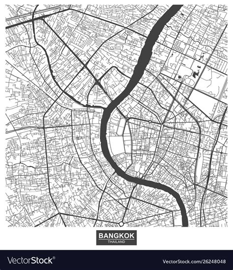 Bangkok city map thailand Royalty Free Vector Image