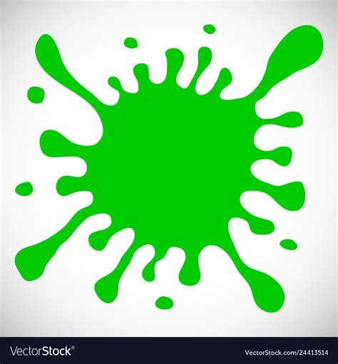Green hand drawn paint splash Royalty Free Vector Image