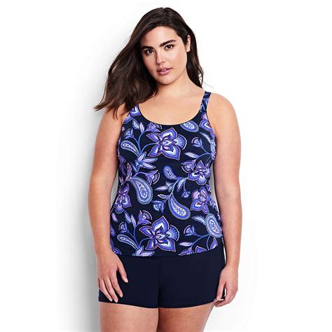 Lands' End Women's Plus Size Scoopneck Tankini Top