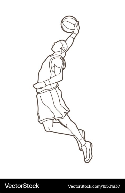 Basketball player dunking Royalty Free Vector Image