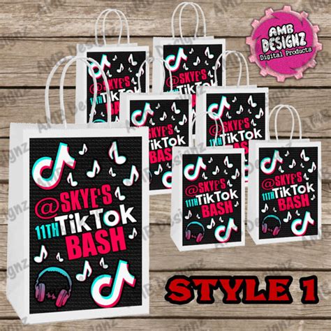 Tik Tok Favor Bag Label Party Supplies - Tik Tok Party Supplies | Digitalproducts