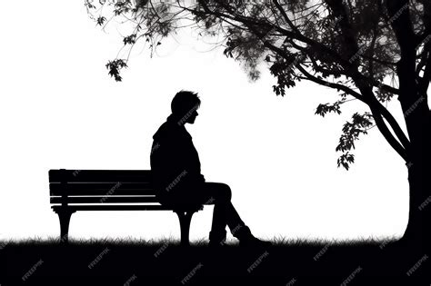 Premium AI Image | silhouette design of a person sitting on a park bench