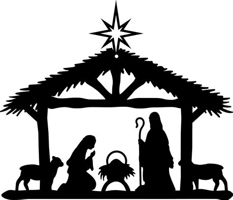 Nativity Scene - White | Nativity scene silhouette, Christmas nativity scene, Nativity silhouette