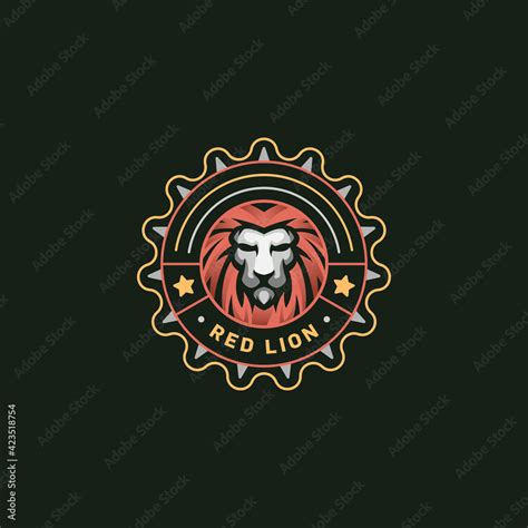 Red lion logo template Stock Vector | Adobe Stock