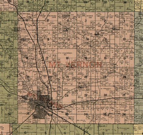 Jefferson County Illinois 1900 Old Wall Map Reprint With - Etsy