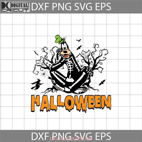 Goofy Skeleton Halloween Svg, Goofy Dog Svg, Halloween Svg, Cricut File, Clipart, Svg, Png, Eps ...